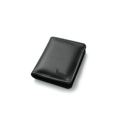Peltskin Handmade Black Mini Leather Wallet for Men