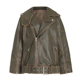 Peltskin Beatrisse Oversized Leather Moto Jacket