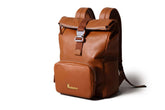 Leather Roll-Top Backpack in Tan