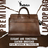 Peltskin Dark Brown Laptop Bag – Elegant and Functional Leather Briefcase