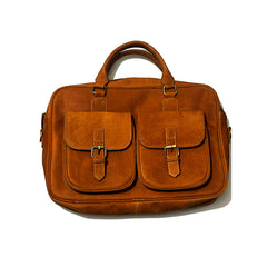 Peltskin Light Brown Laptop Bag – Premium Leather Briefcase for Work & Travel