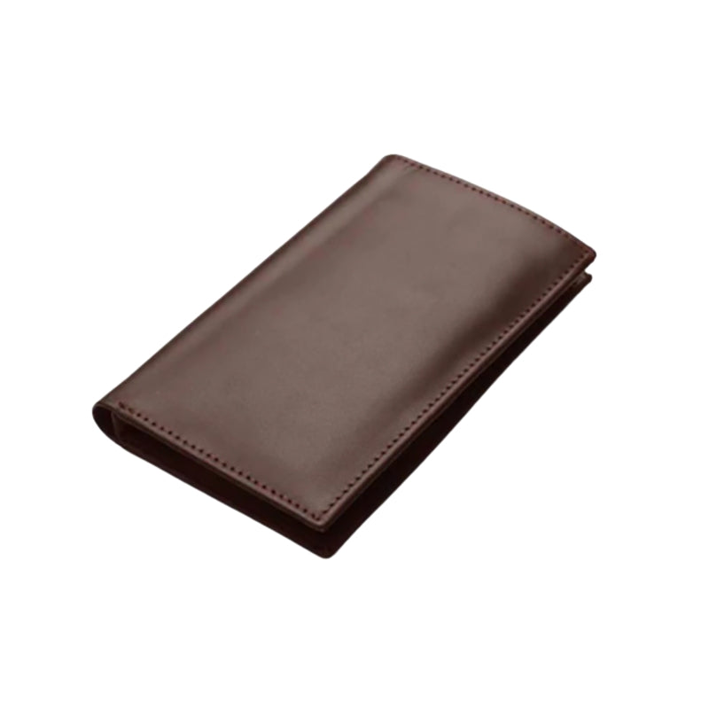 Peltskin Men's Long Fold Genuine Leather Book Wallet – Brown