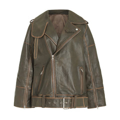 Peltskin Beatrisse Oversized Leather Moto Jacket