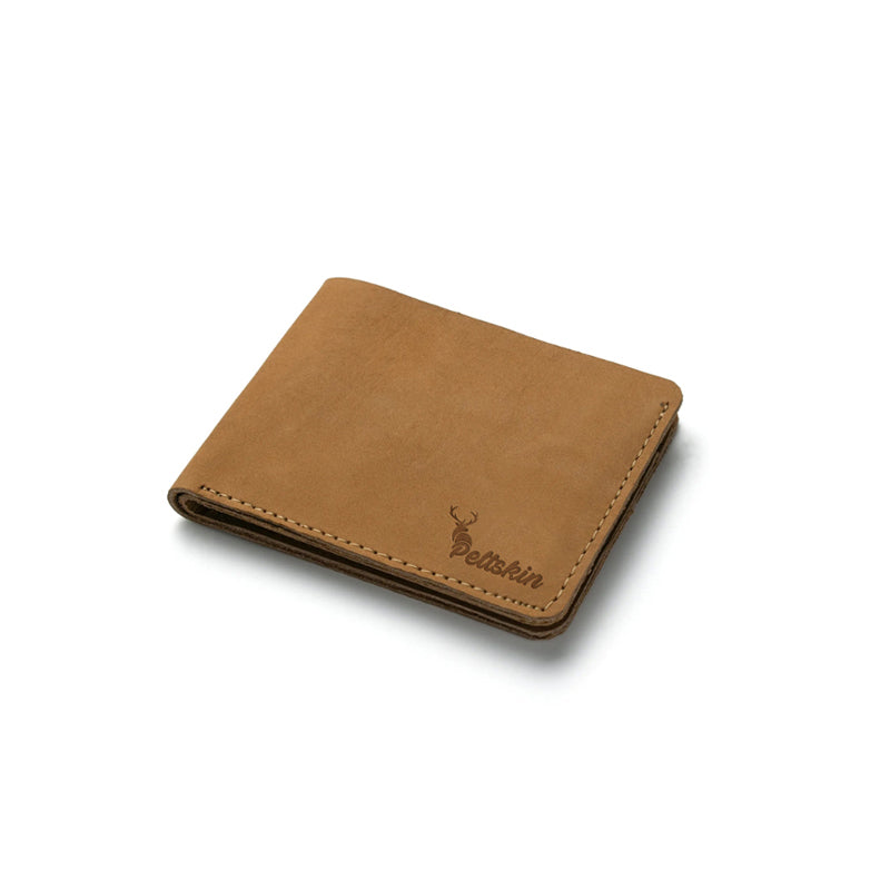 Men’s Handmade Camel Brown Suede Leather Wallet by Peltskin