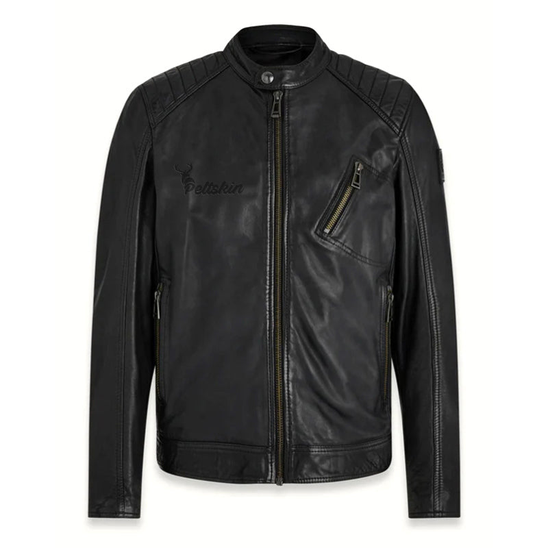 Peltskin V Racer Jacket in Cheviot Leather
