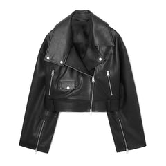 Peltskin Oversized Cropped Leather Biker Jacket
