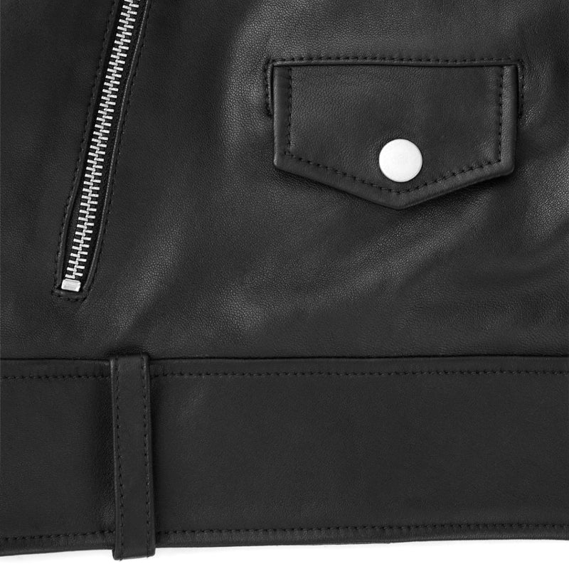 Peltskin Oversized Cropped Leather Biker Jacket