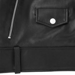 Peltskin Oversized Cropped Leather Biker Jacket