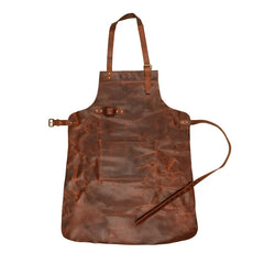 Classic Leather Work Apron - Rustic Brown