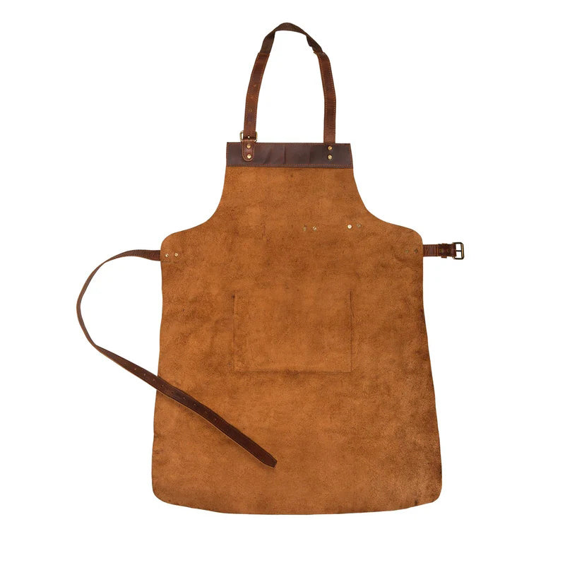 Classic Leather Work Apron - Rustic Brown