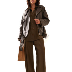 Peltskin Beatrisse Oversized Leather Moto Jacket