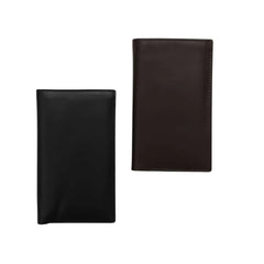 Peltskin Men's Long Fold Genuine Leather Book Wallet – Brown