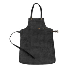 Classic Leather Work Apron - Deep Black