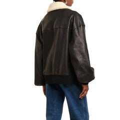 Peltskin Shellar Shearling-Trimmed Leather Bomber Jacket