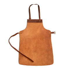 Double Pocket Leather Apron - Brown