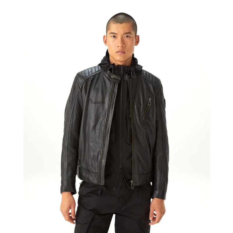 Peltskin V Racer Jacket in Cheviot Leather