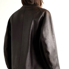 Peltskin Kengia Distressed Leather Bomber Jacket