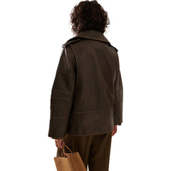 Peltskin Beatrisse Oversized Leather Moto Jacket