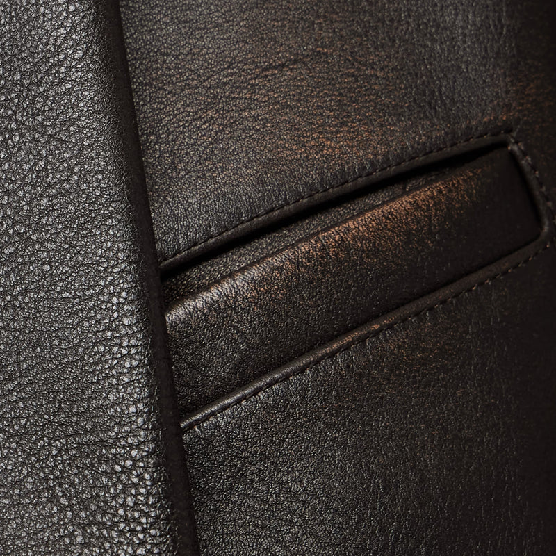 Peltskin Kengia Distressed Leather Bomber Jacket