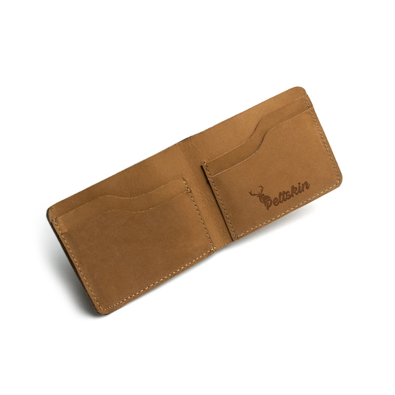 Men’s Handmade Camel Brown Suede Leather Wallet by Peltskin