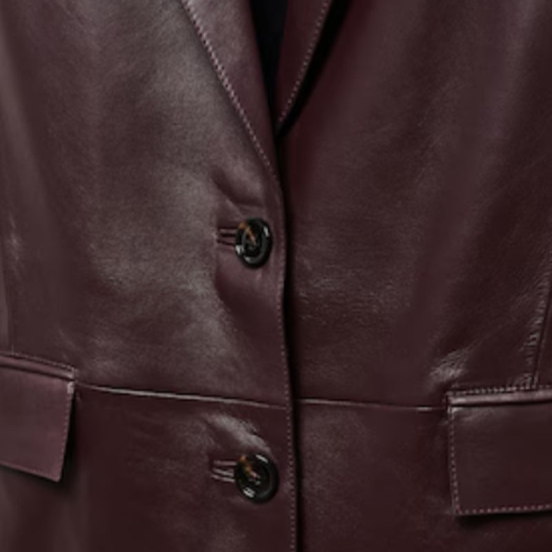 Peltskin Nappa Leather Coat with Lapels