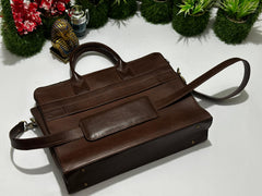 Peltskin Dark Brown Laptop Bag – Elegant and Functional Leather Briefcase