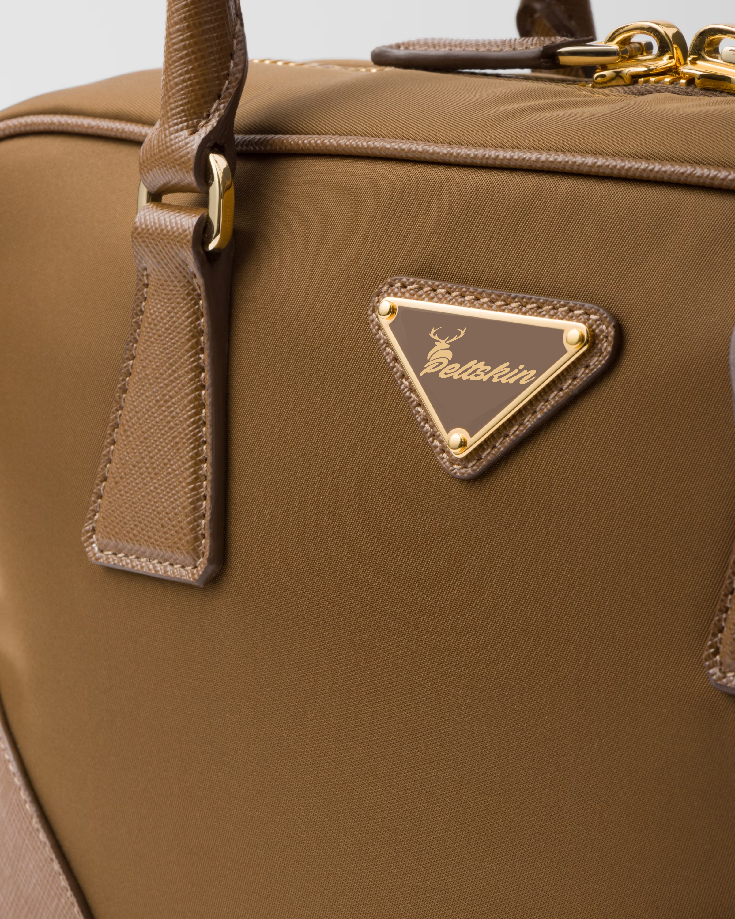 Peltskin Re-Edition 1978 Small Re-Nylon and Saffiano Leather Two-Handle Bag