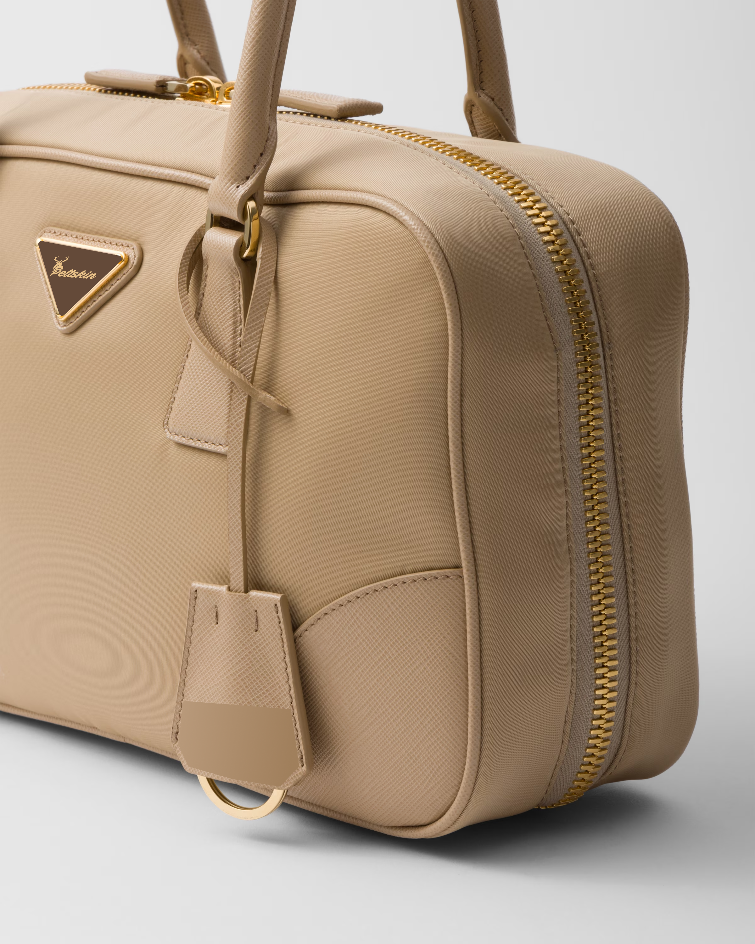 Peltskin Re-Edition 1978 Small Re-Nylon and Saffiano Leather Two-Handle Bag