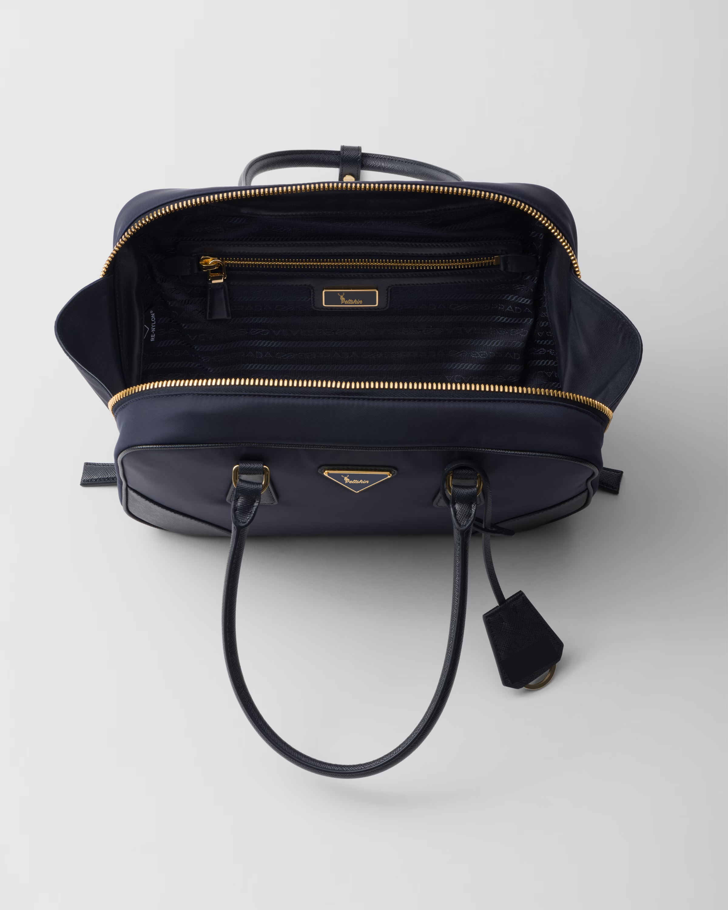 Peltskin Re-Edition 1978 Small Re-Nylon and Saffiano Leather Two-Handle Bag