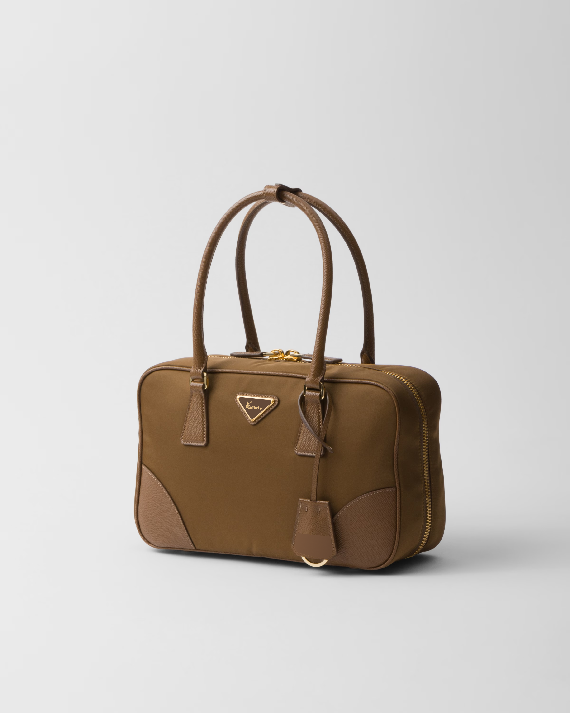 Peltskin Re-Edition 1978 Small Re-Nylon and Saffiano Leather Two-Handle Bag