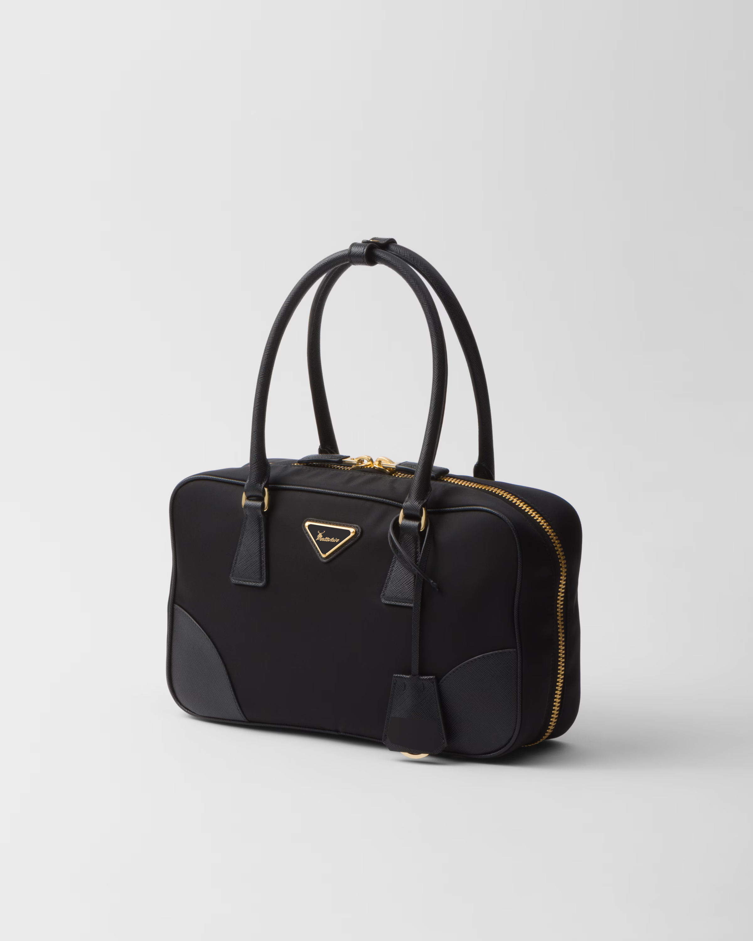 Peltskin Re-Edition 1978 Small Re-Nylon and Saffiano Leather Two-Handle Bag