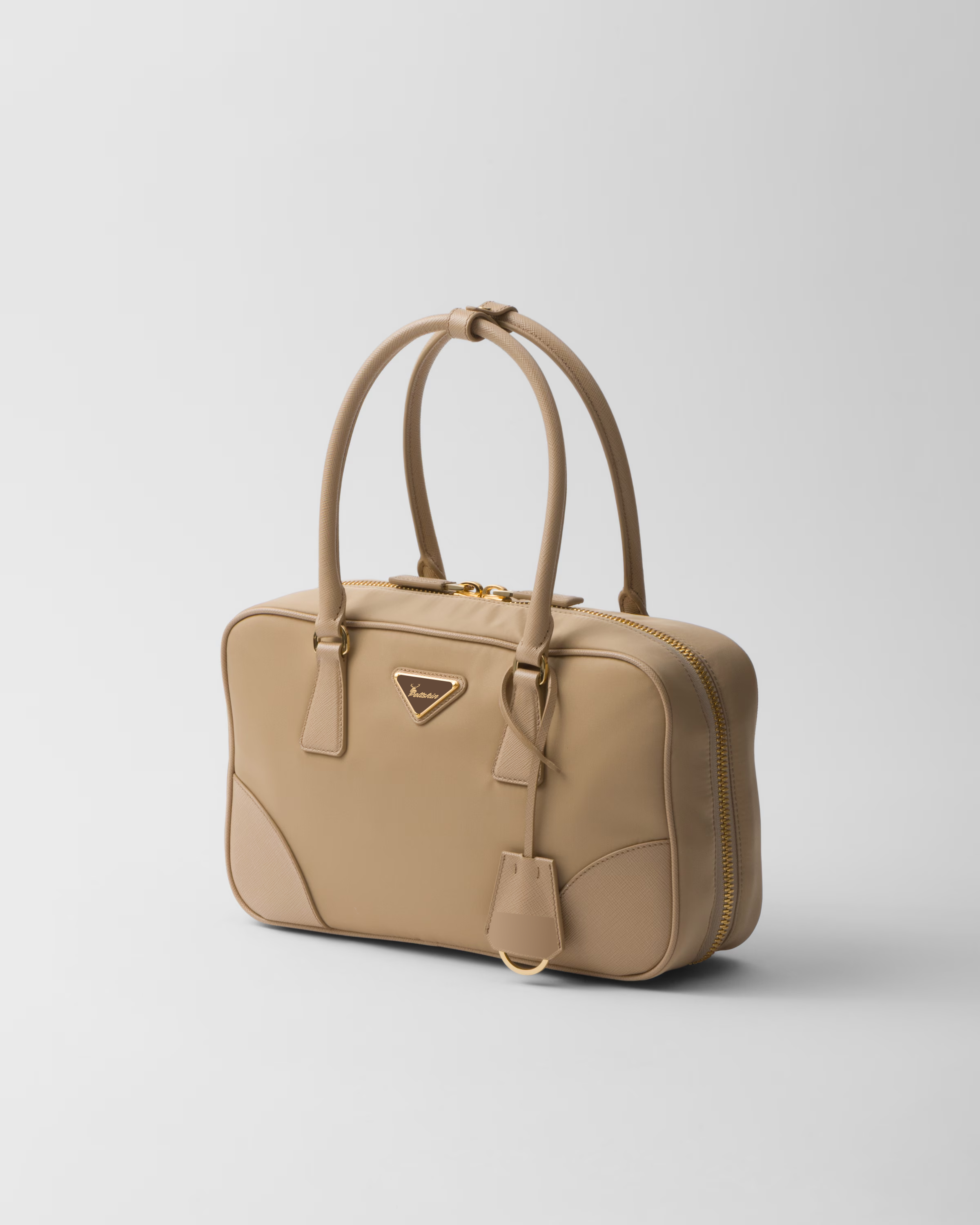 Peltskin Re-Edition 1978 Small Re-Nylon and Saffiano Leather Two-Handle Bag