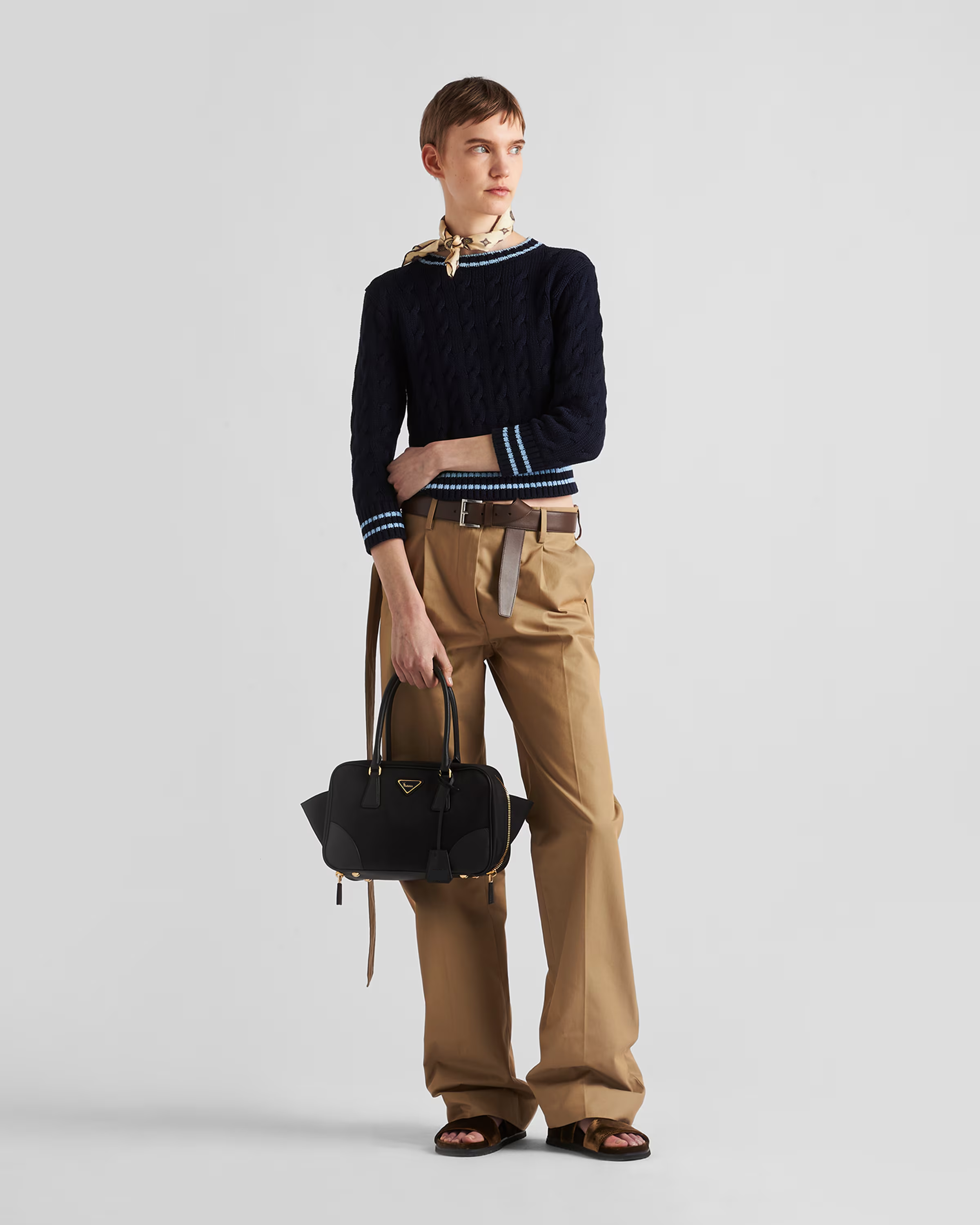 Peltskin Re-Edition 1978 Small Re-Nylon and Saffiano Leather Two-Handle Bag