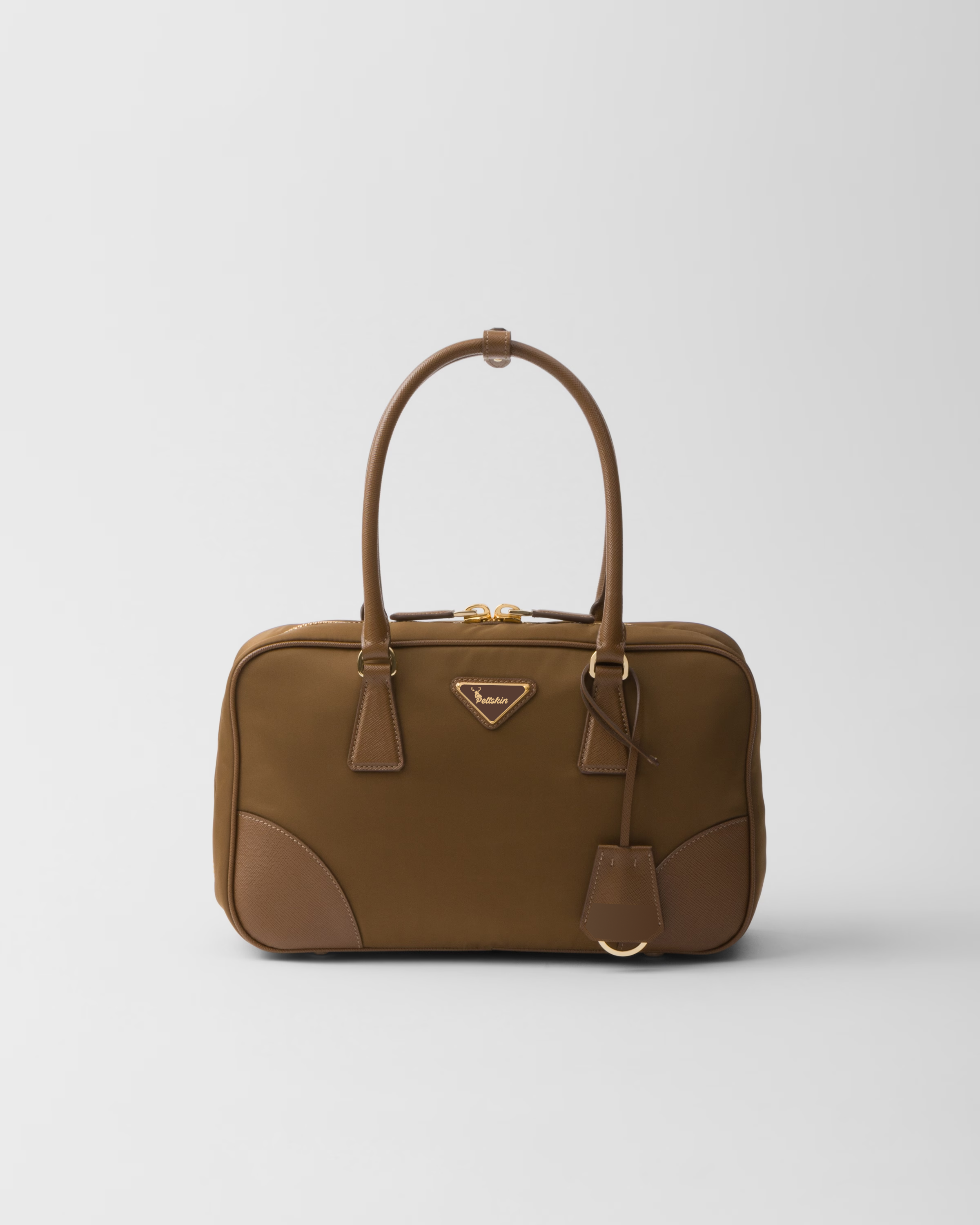 Peltskin Re-Edition 1978 Small Re-Nylon and Saffiano Leather Two-Handle Bag