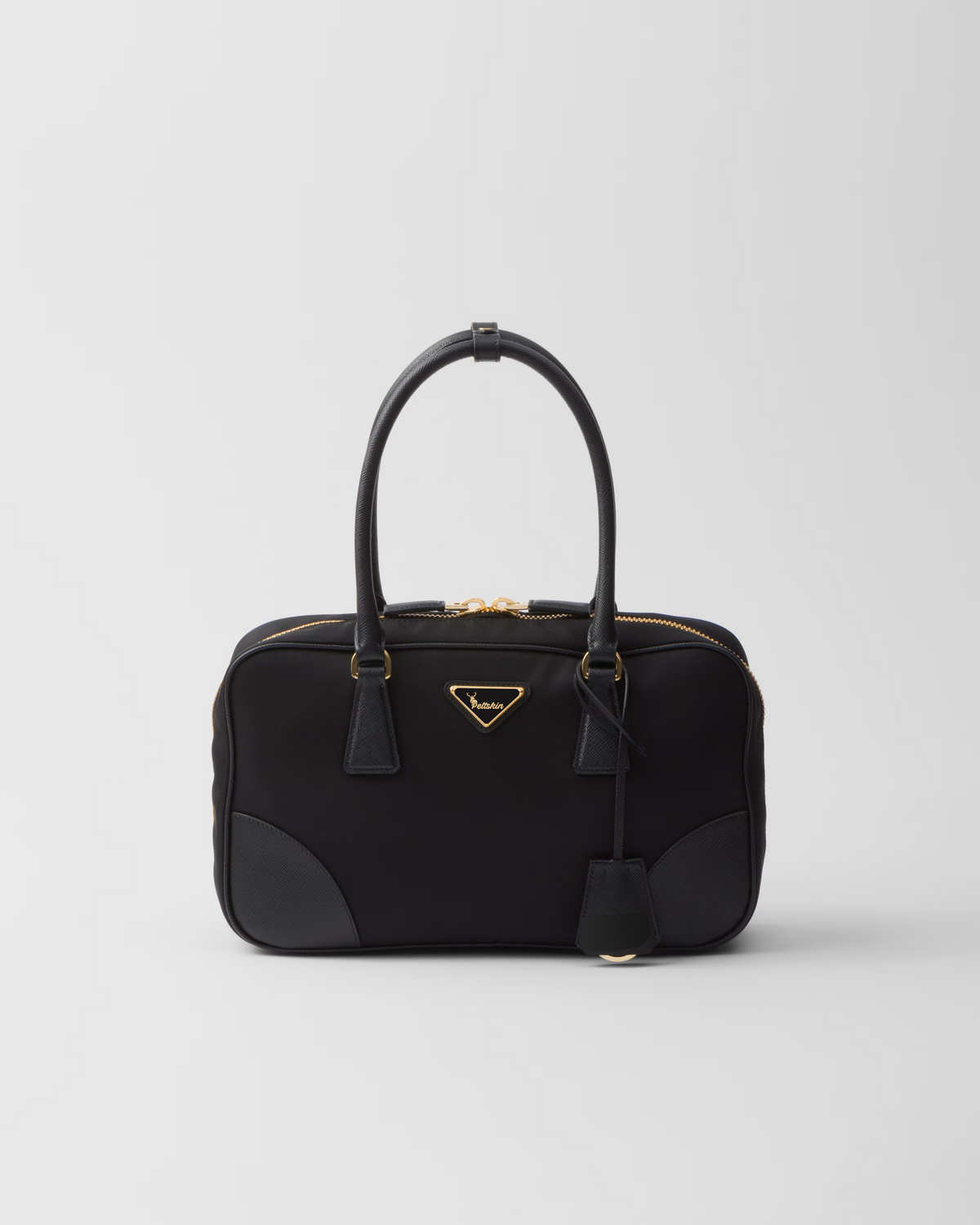 Peltskin Re-Edition 1978 Small Re-Nylon and Saffiano Leather Two-Handle Bag