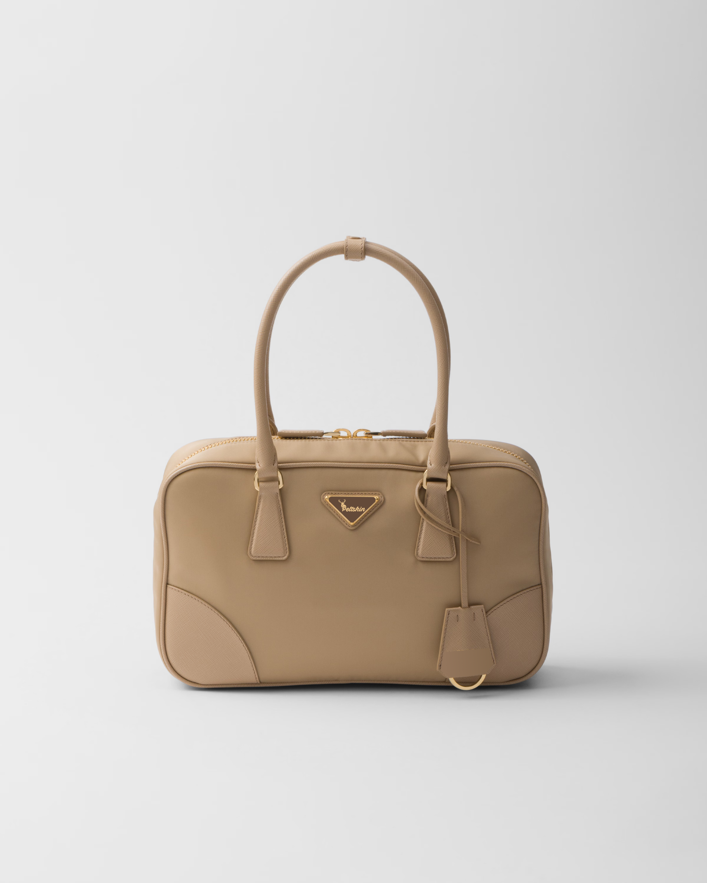 Peltskin Re-Edition 1978 Small Re-Nylon and Saffiano Leather Two-Handle Bag