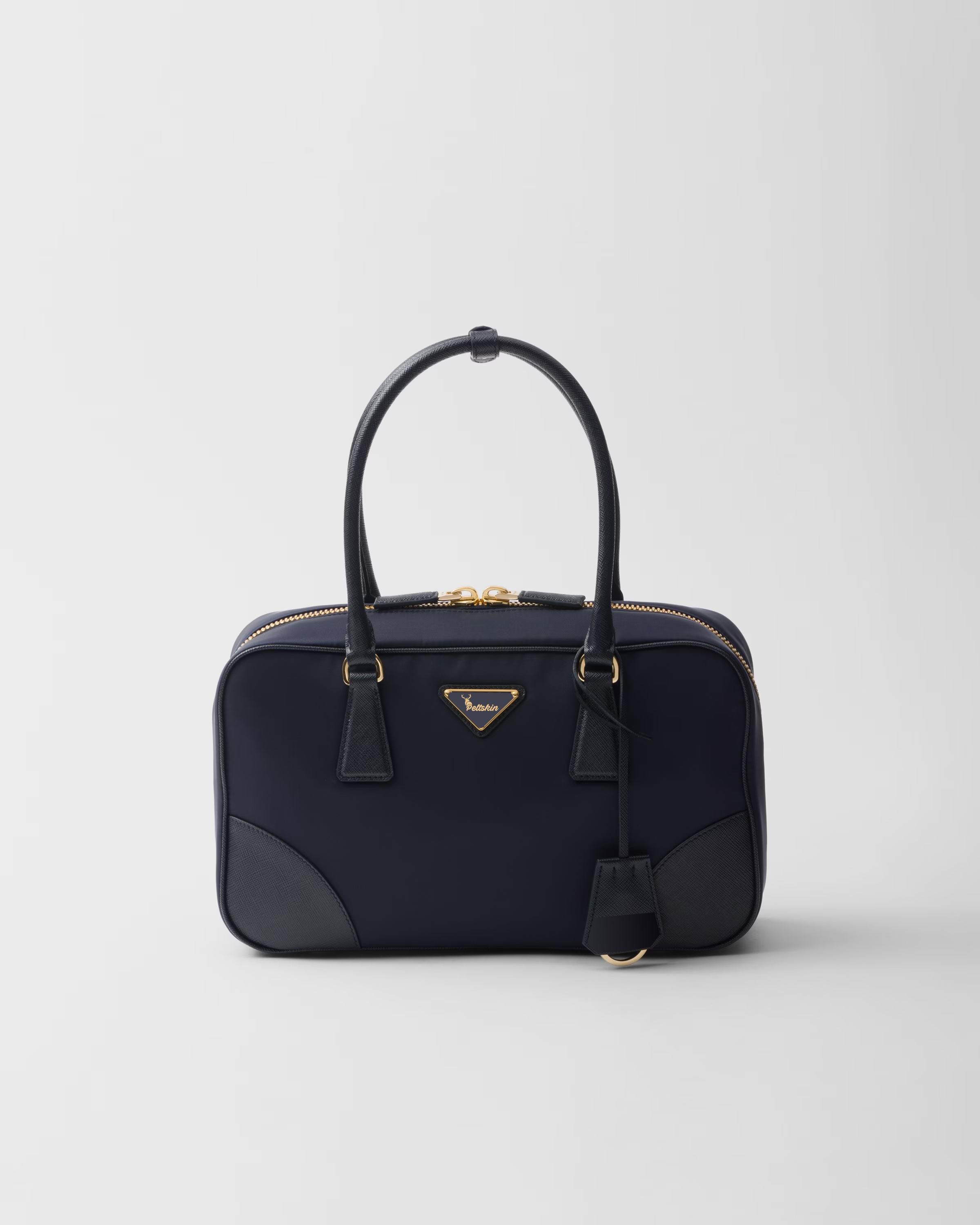 Peltskin Re-Edition 1978 Small Re-Nylon and Saffiano Leather Two-Handle Bag
