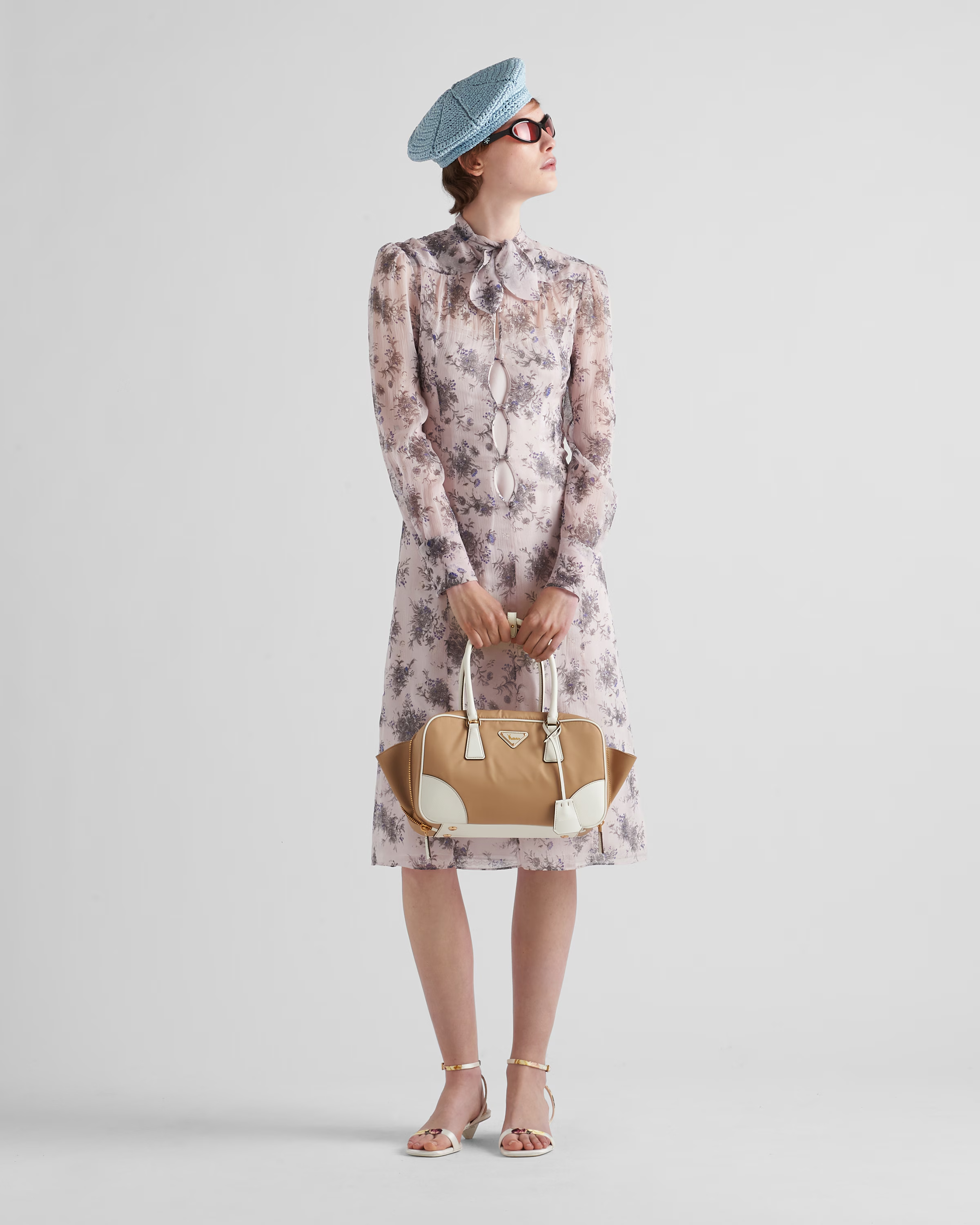 Peltskin Re-Edition 1978 Small Re-Nylon and Saffiano Leather Two-Handle Bag