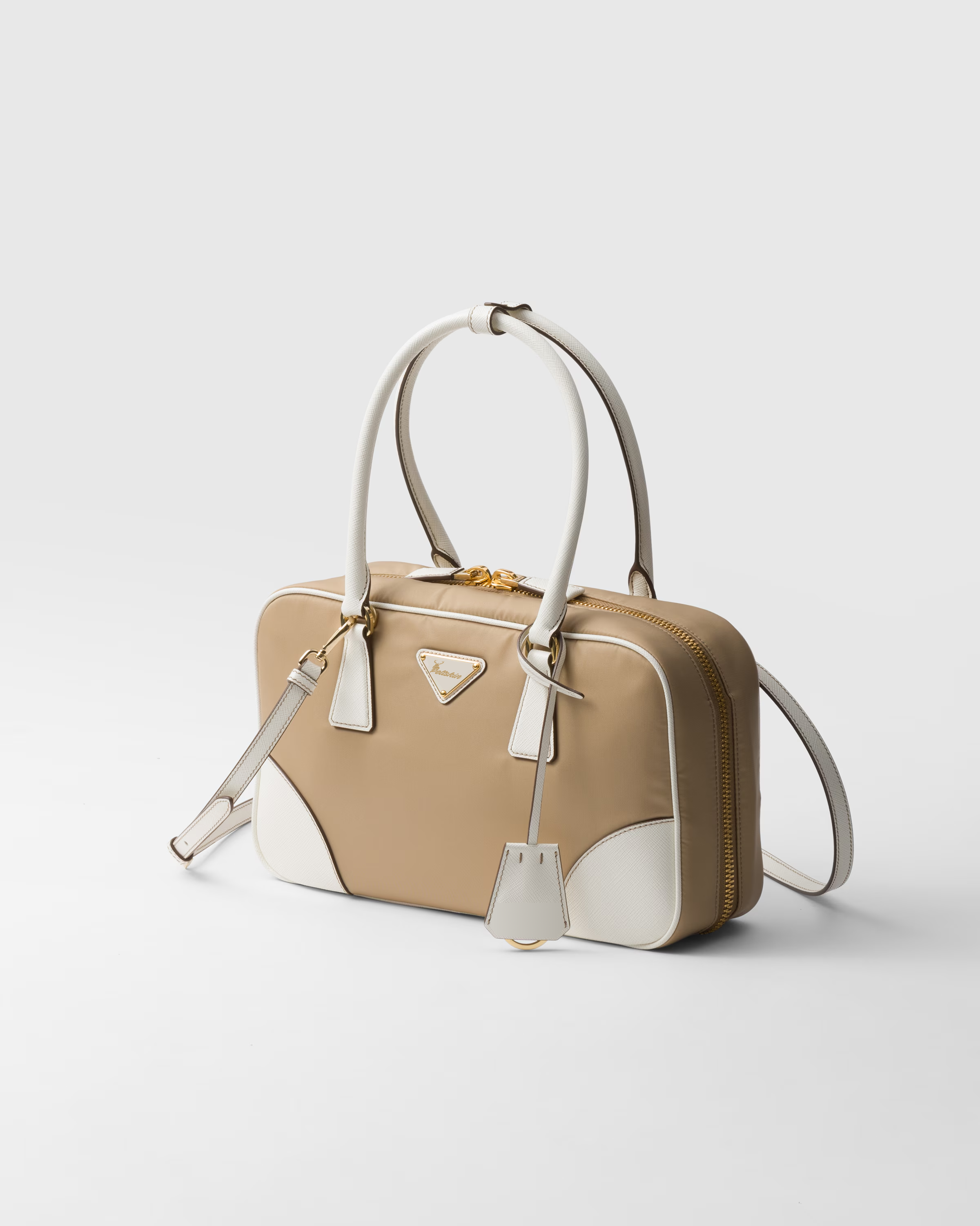 Peltskin Re-Edition 1978 Small Re-Nylon and Saffiano Leather Two-Handle Bag