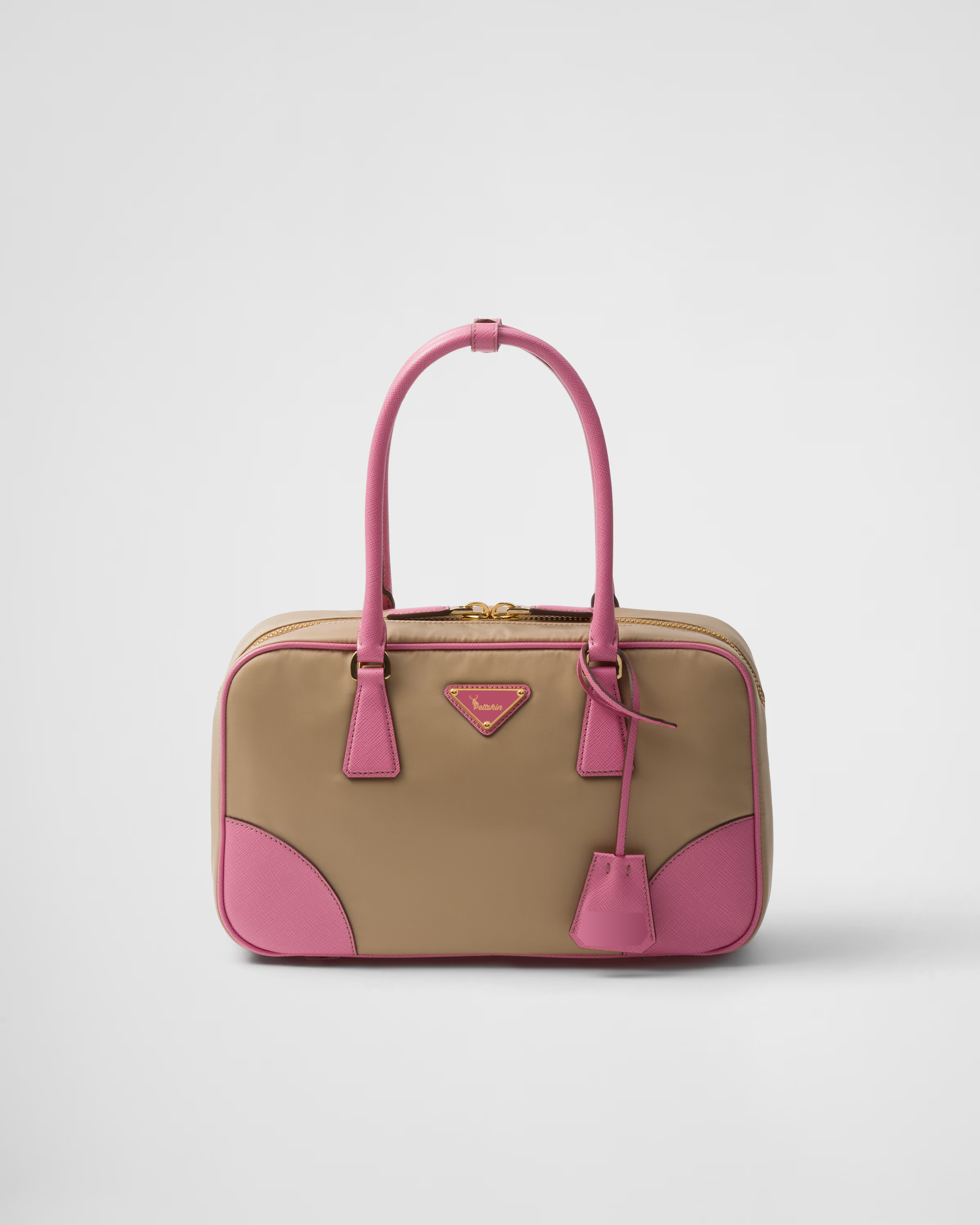 Peltskin Re-Edition 1978 Small Re-Nylon and Saffiano Leather Two-Handle Bag
