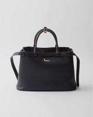 Peltskin Buckle Medium Leather Handbag With Double Belt