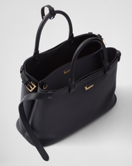 Peltskin Buckle Medium Leather Handbag With Double Belt