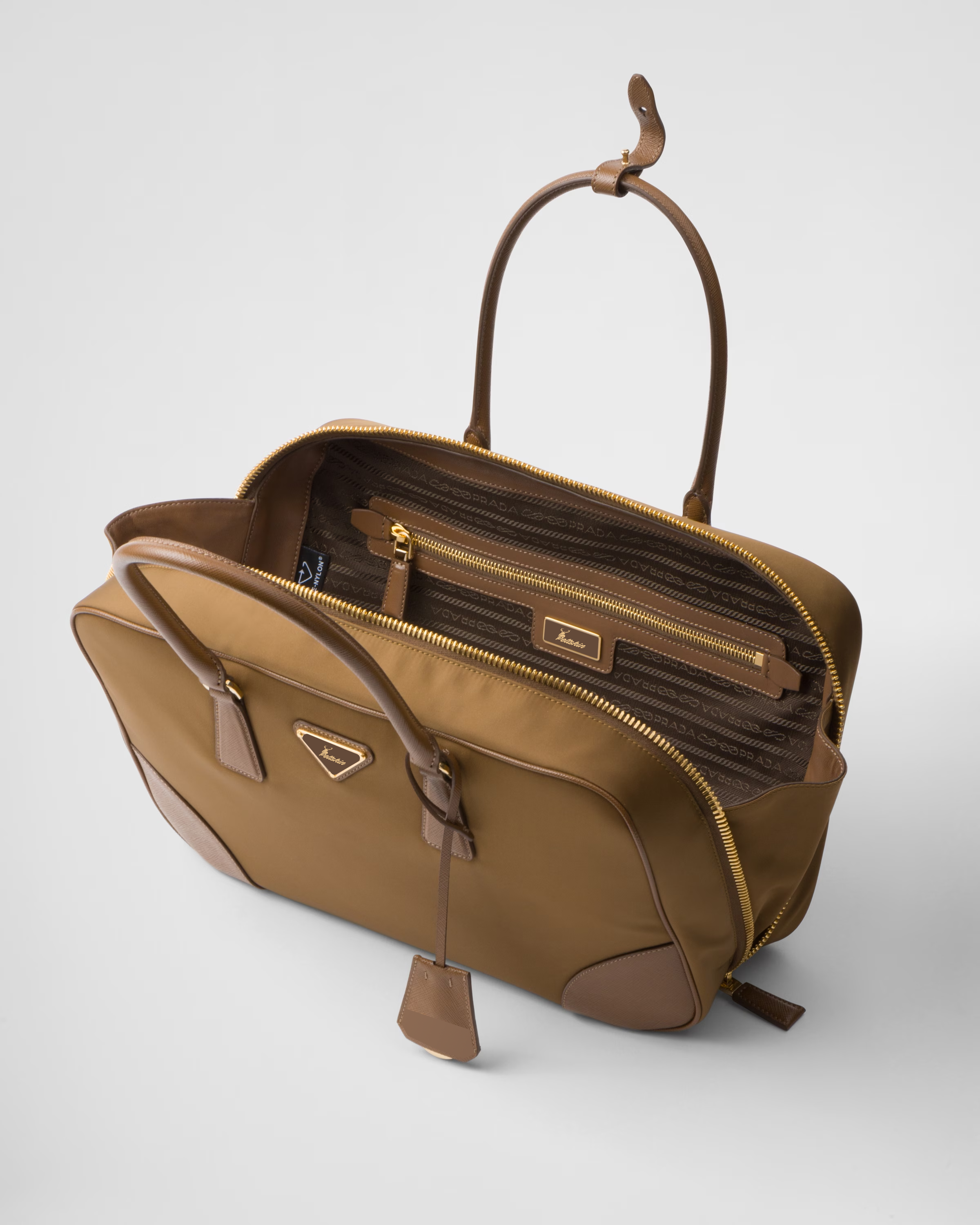 Peltskin Re-Edition 1978 Medium Re-Nylon and Saffiano Leather Top-Handle Bag