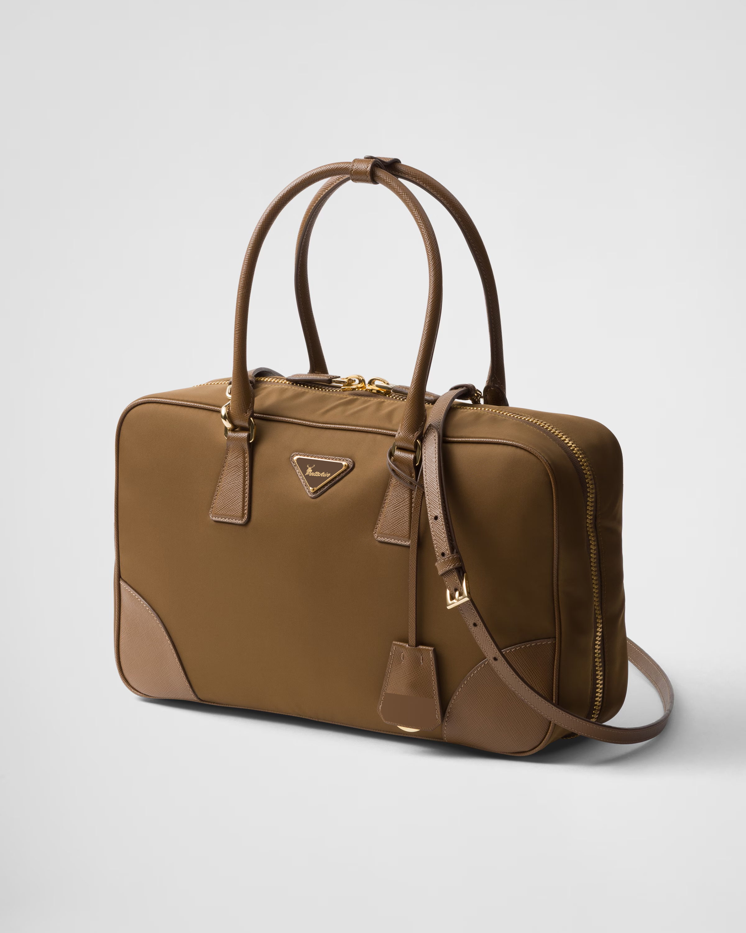 Peltskin Re-Edition 1978 Medium Re-Nylon and Saffiano Leather Top-Handle Bag
