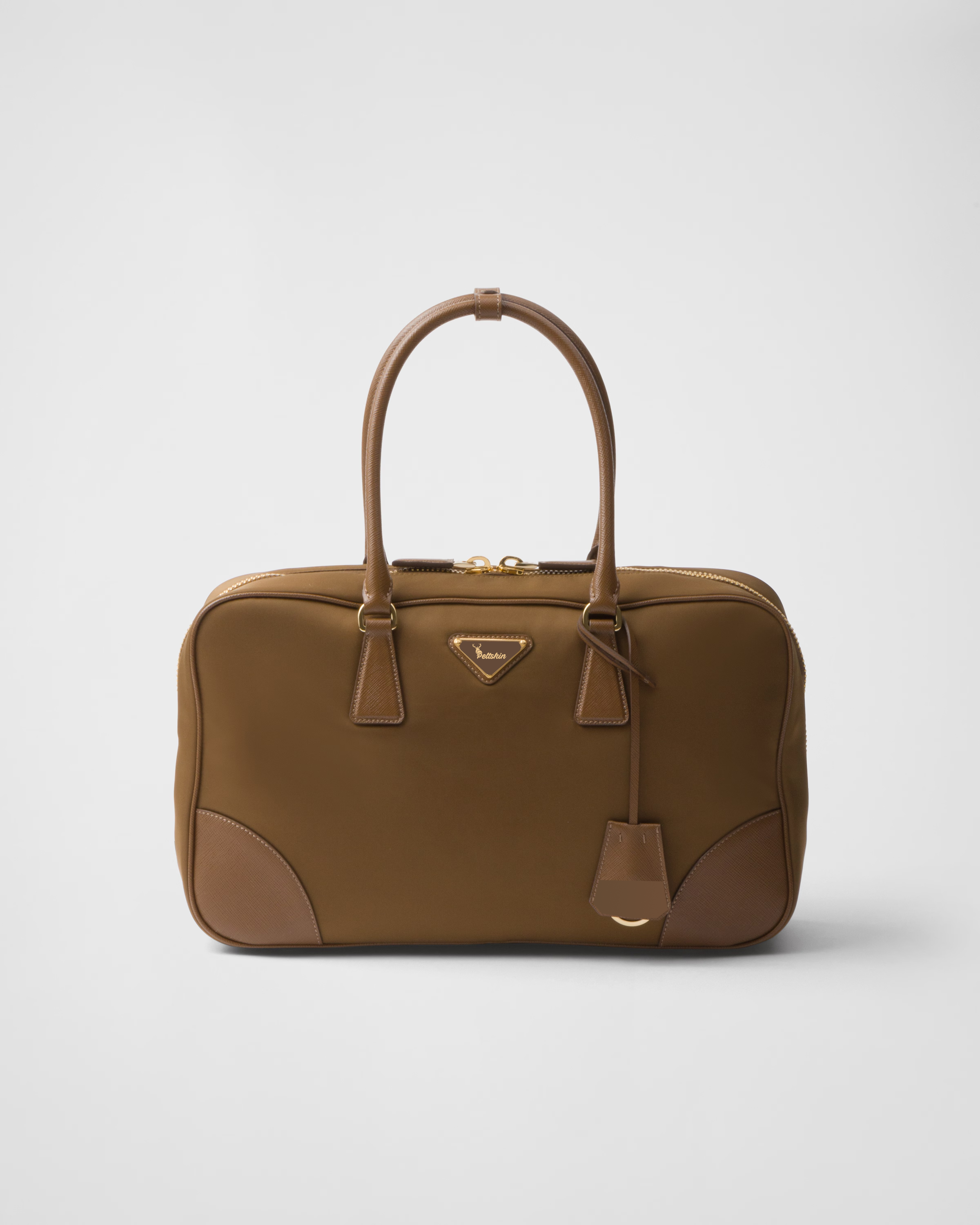 Peltskin Re-Edition 1978 Medium Re-Nylon and Saffiano Leather Top-Handle Bag