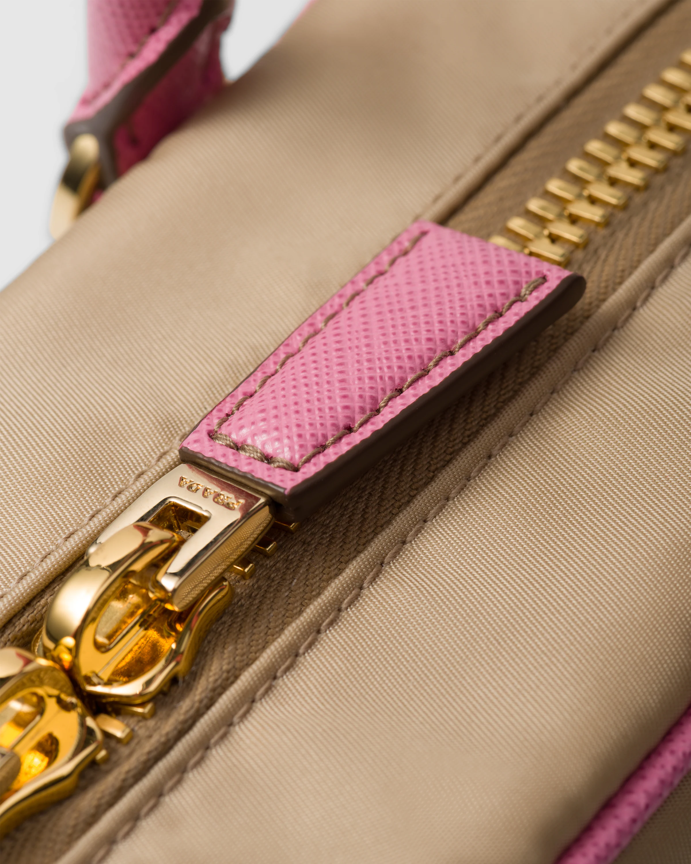 Peltskin Re-Edition 1978 Small Re-Nylon and Saffiano Leather Two-Handle Bag
