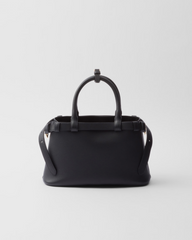 Peltskin Buckle Small Leather Handbag With Double Belt