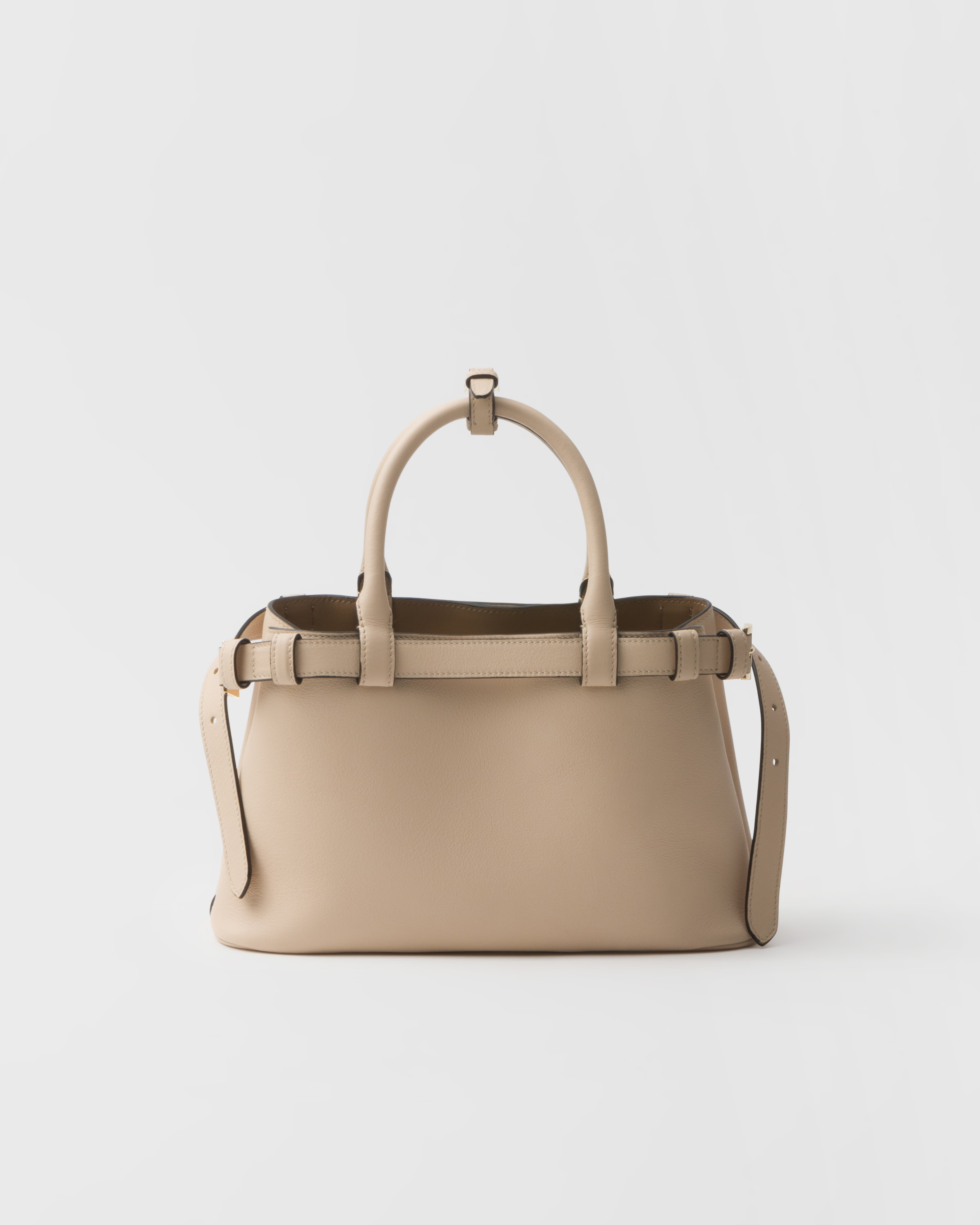 Peltskin Buckle Small Leather Handbag With Double Belt