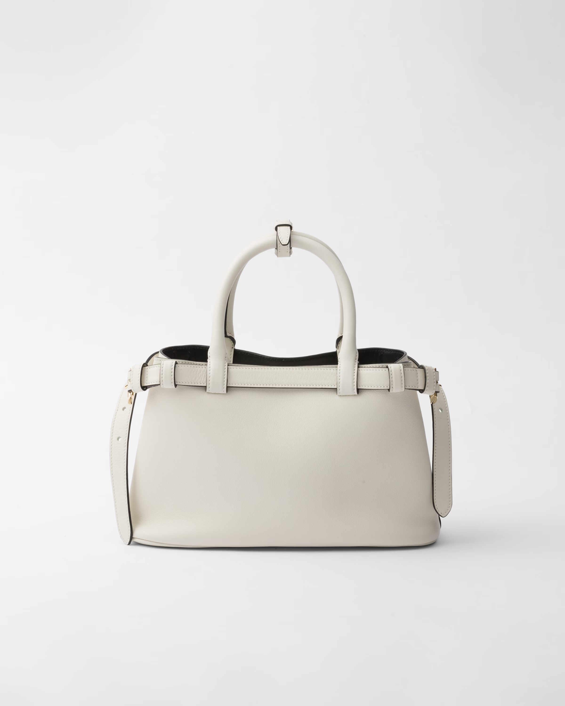 Peltskin Buckle Small Leather Handbag With Double Belt